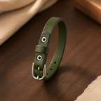 Verstelbare leren armband met metalen gesp
