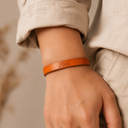 Verstelbare leren armband met metalen gesp
