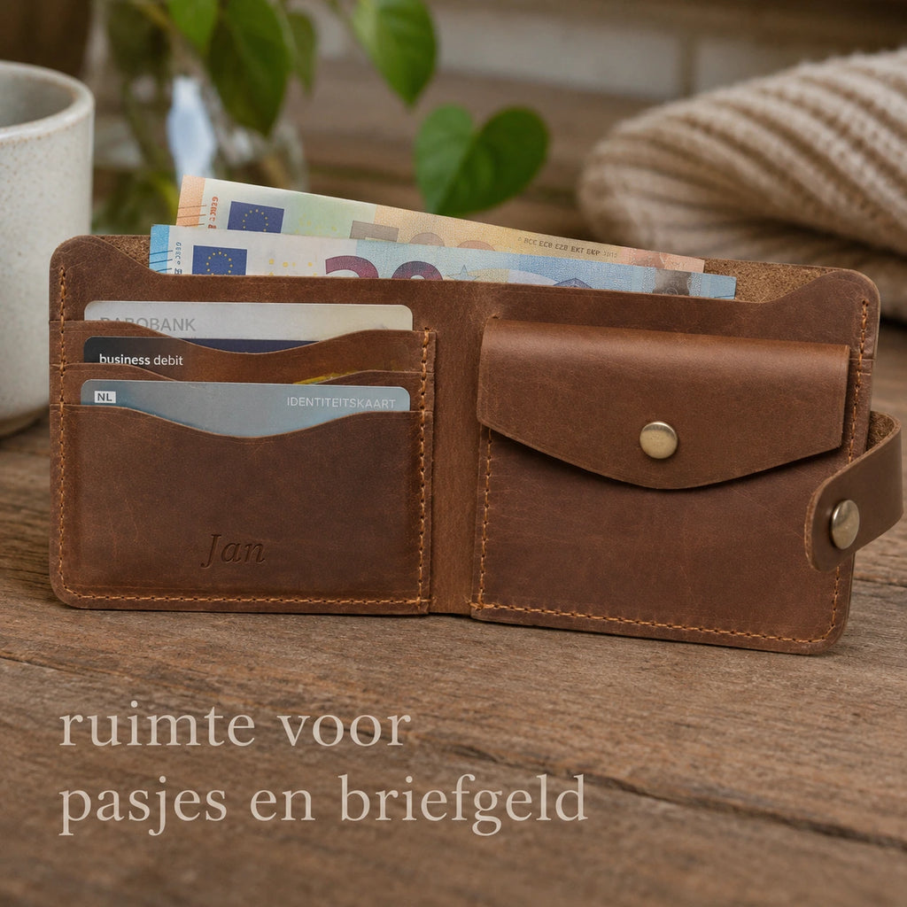 Portemonee met muntjes zak