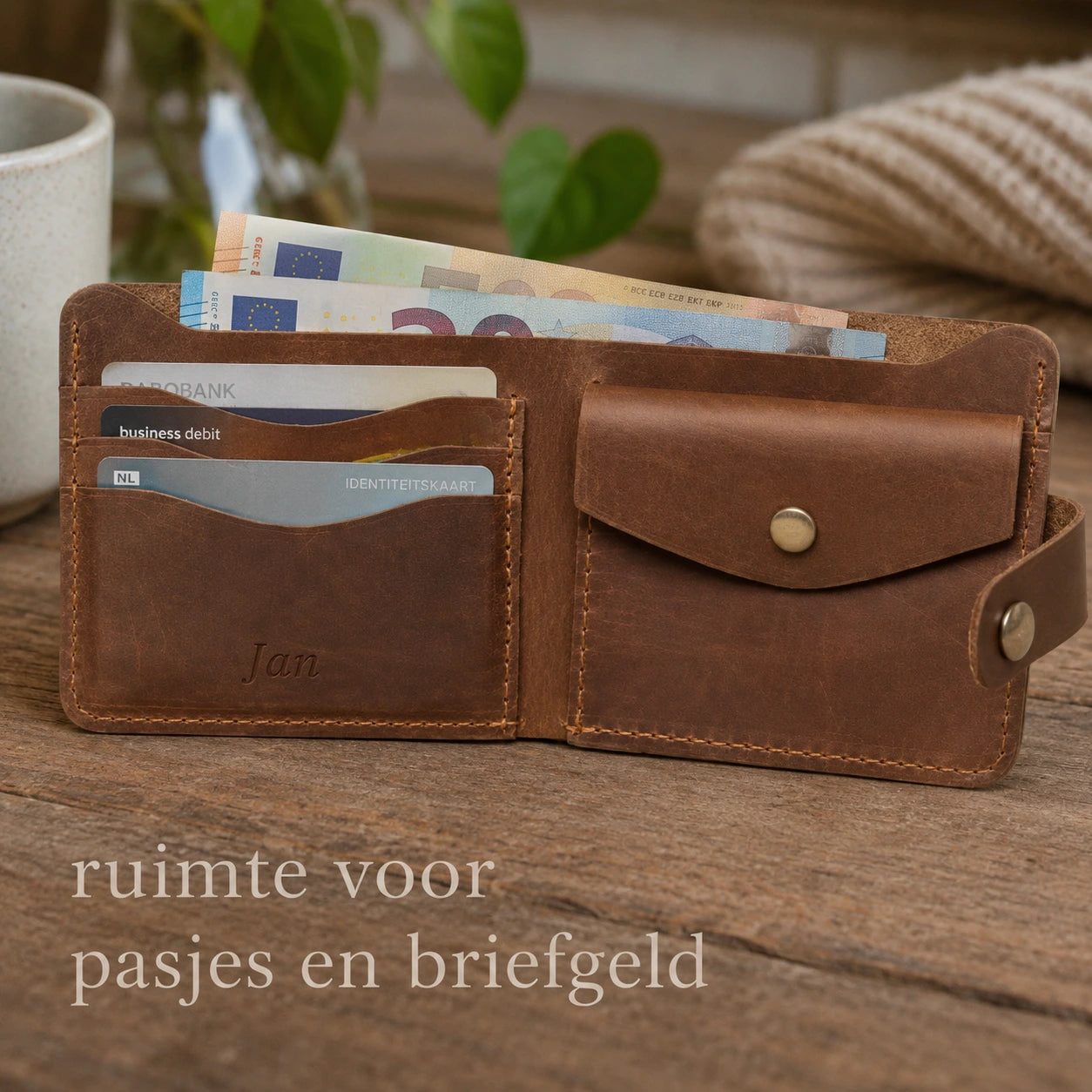 Portemonee met muntjes zak