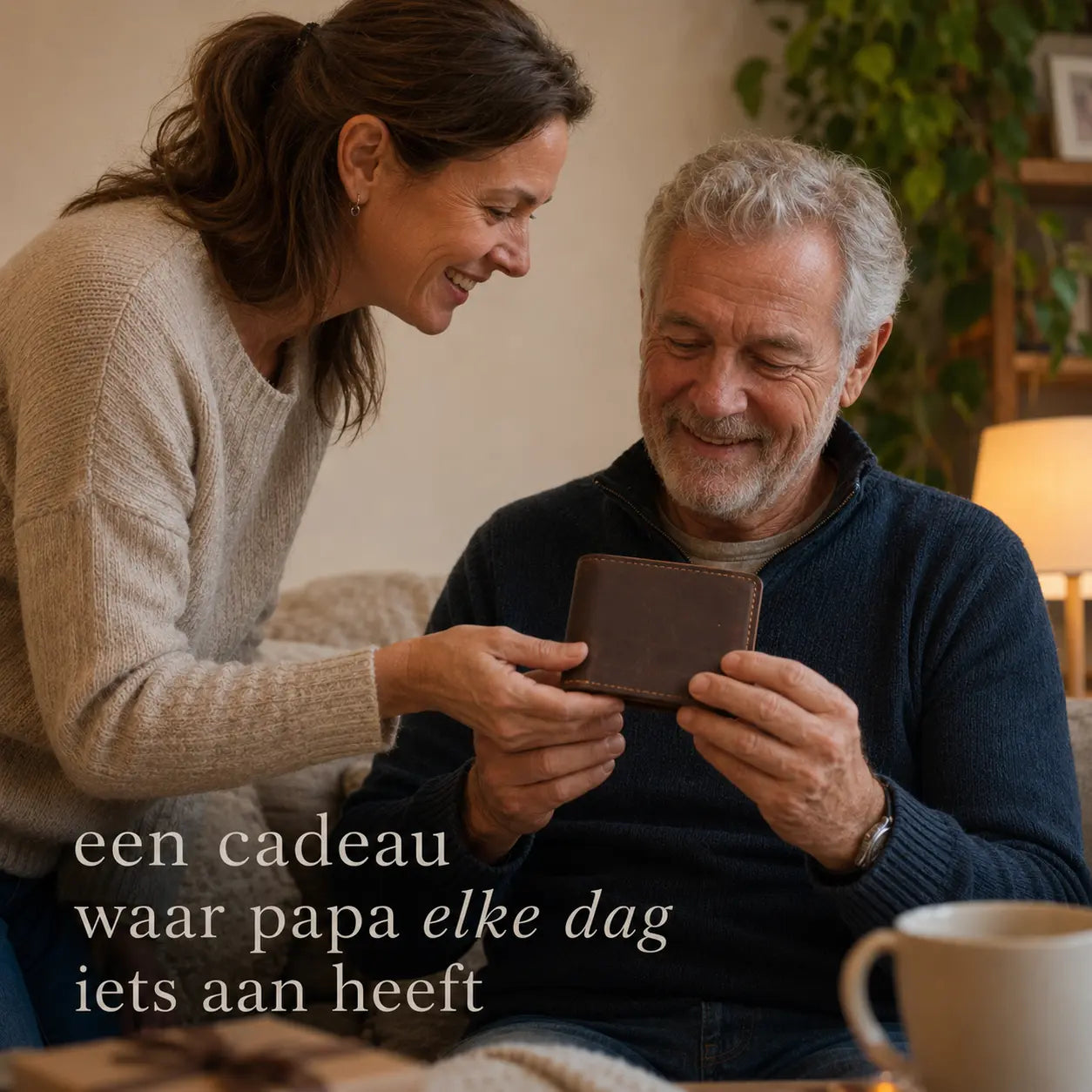 Leren kaarten + foto portemonee
